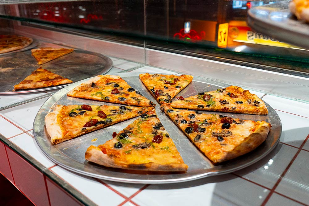 Pizza on counter